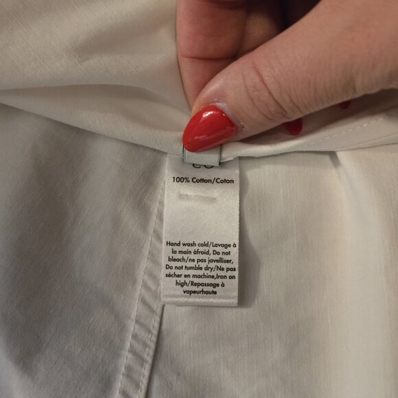 CO Essentials Cotton Poplin Oversized Shirt M White - Picture 8 of 8